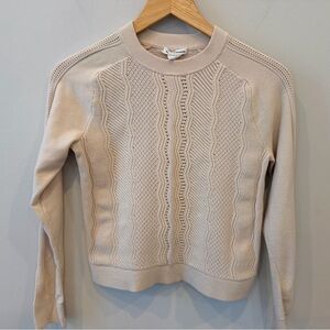 Club Monaco Cream Crew Neck Sweater
